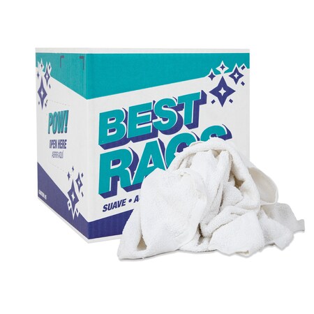 Monarch W50FB Bath Towel Size Terry Wipers White - 5lb Box N-W50FB-5